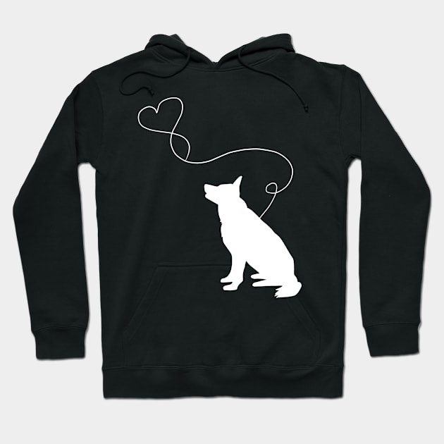 dog cute german shepherd heart Hoodie by LiFilimon